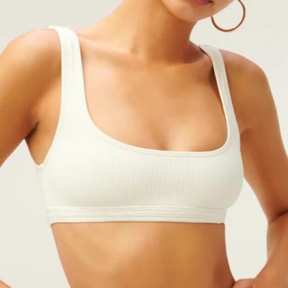 Good American Other - GOOD AMERICAN Bikini Top 2XL Curvy Plus Size Ribbed Scoop Neck Swim Ivory NWT
